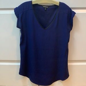 Navy blue short sleeve blouse